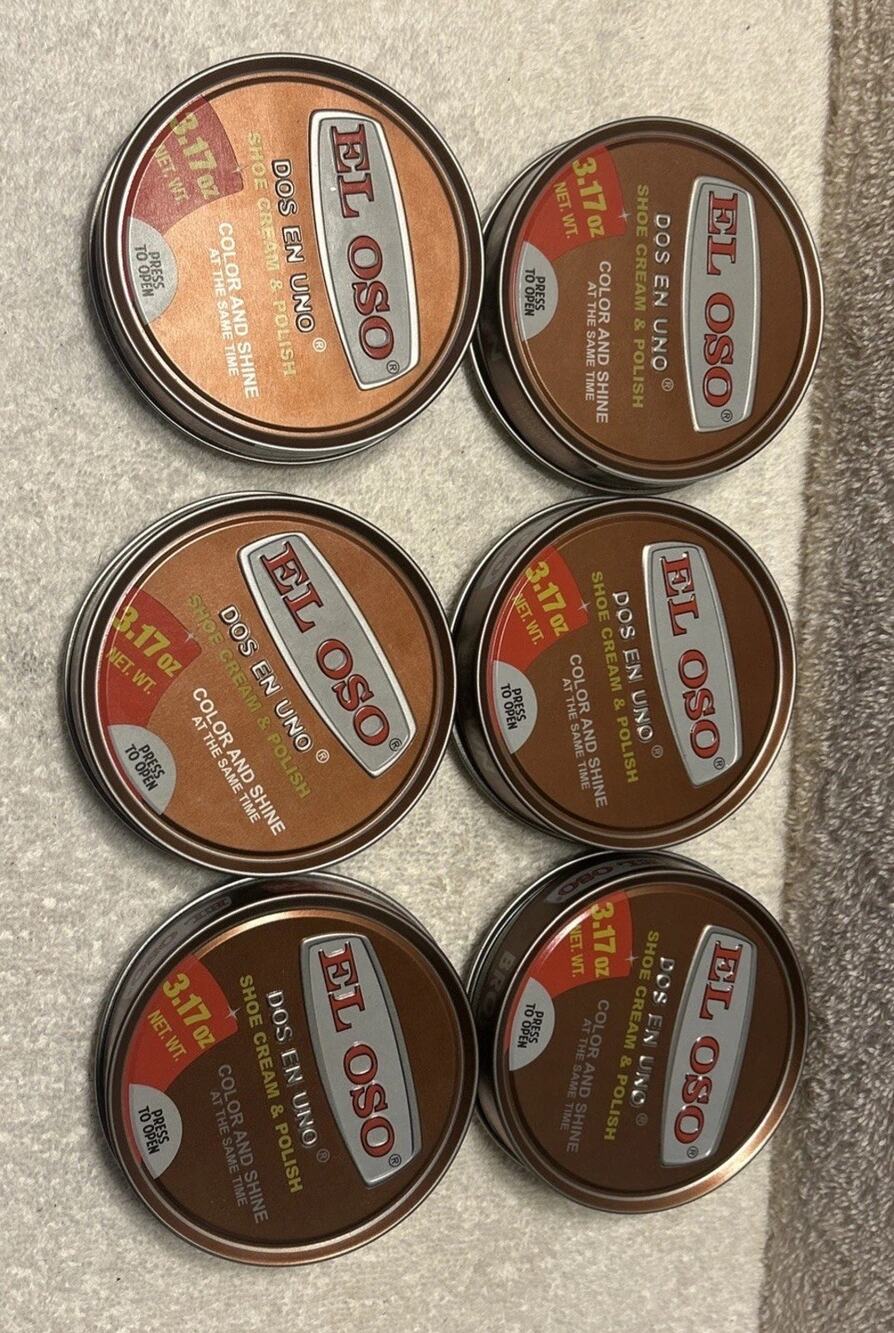 El Oso Shoe Cream & Polish 3.17 OZ Cera Calzado Color And Shine Brown 6 pack
